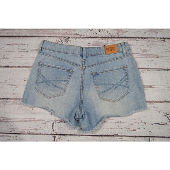 Bethany Mota Women's Juniors High Rise Jean Shorts Distressed Size 2 Pre-Owned - Picture 10 of 12